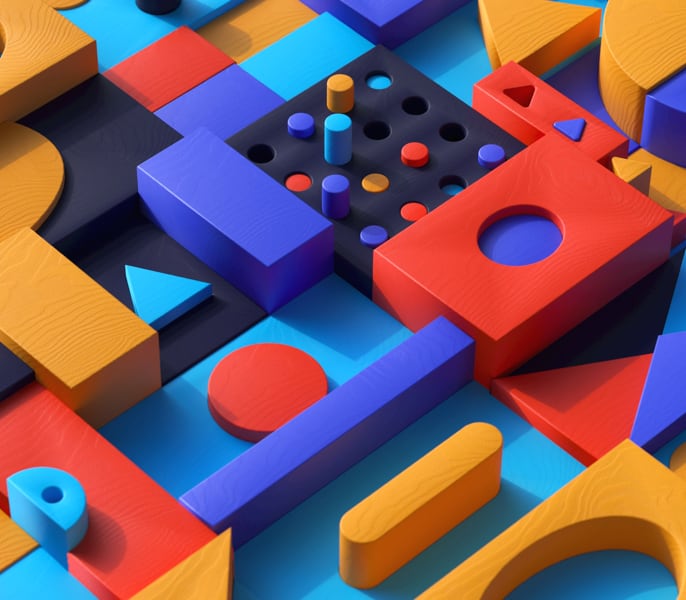 Colored 3D puzzle pieces representing the bright future of Web 3.0